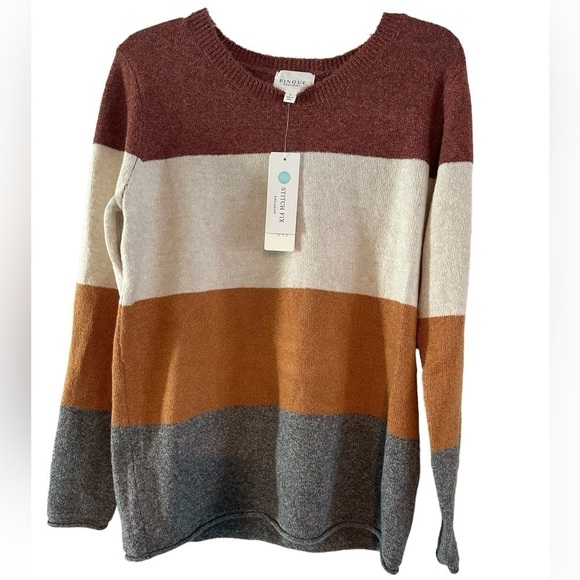 NWT Pinque Gina Colorblock Pullover Sweater Size Large MSRP$45 - Picture 3 of 6